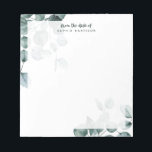 Aquarelle Eucalyptus Bloc-notes personnalisé<br><div class="desc">Elégante et simple aquarelle d'eucalyptus.</div>