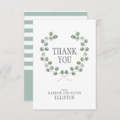 Aquarelle Eucalyptus cadre feuille | Merci (Devant / Derrière)