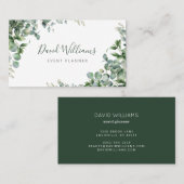 Aquarelle Eucalyptus Carte de visite de verdure (Devant / Derrière)