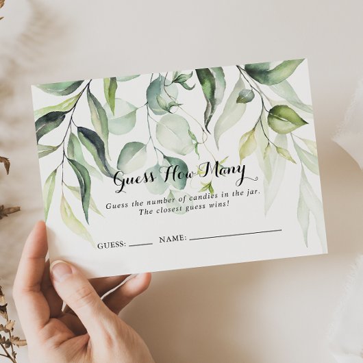 Aquarelle Eucalyptus Devinez Combien De Carte De J