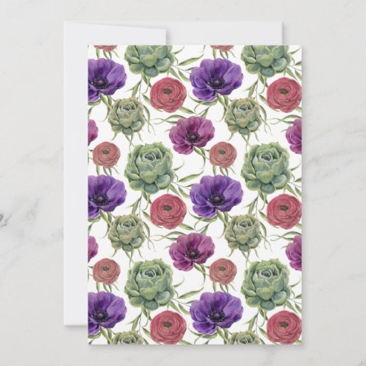 Aquarelle | Eucalyptus et anémone | MERCI (Dos)