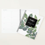 Aquarelle eucalyptus feuilles personnel élégant<br><div class="desc">Aquarelle eucalyptus feuille personnel élégant Planner. Vous pouvez le personnaliser et ajouter votre nom,  votre texte et votre année, </div>