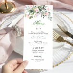 Aquarelle Eucalyptus Green Dîner Mariage Menu<br><div class="desc">Pour plus de personnalisation,  cliquez sur le lien "customiser plus" et utilisez notre outil de conception pour modifier ce modèle.</div>