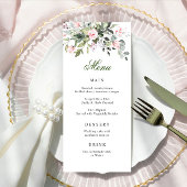 Aquarelle Eucalyptus Green Dîner Mariage Menu