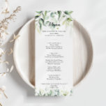 Aquarelle Eucalyptus Green Dinner Menu<br><div class="desc">Cette carte de menu à l'aquarelle, à l'eucalyptus, est parfaite pour un mariage rustique. Cette conception artistique présente un feuillage vert d'eucalyptus dessiné à la main, aquarelle, inspirant la beauté naturelle. Ce menu peut être utilisé pour une réception de mariage, un dîner de répétition, une douche nuptiale ou tout événement....</div>