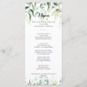 Aquarelle Eucalyptus Green Dinner Menu (Devant)