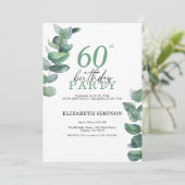 Aquarelle eucalyptus Invitation 60e anniversaire (Debout devant)