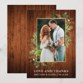 Aquarelle Eucalyptus Love and Merci Mariage Wood (Devant / Derrière)