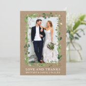 Aquarelle Eucalyptus Love Merci Wedding Kraft (Debout devant)