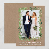 Aquarelle Eucalyptus Love Merci Wedding Kraft (Devant / Derrière)