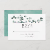 Aquarelle Eucalyptus Mariage géométrique RSVP (Devant / Derrière)