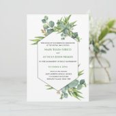 Aquarelle Eucalyptus Masse Nuptiale Invitation (Debout devant)