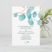Aquarelle Eucalyptus Masse Nuptiale Invitation (Debout devant)