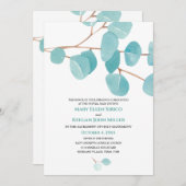 Aquarelle Eucalyptus Masse Nuptiale Invitation (Devant / Derrière)