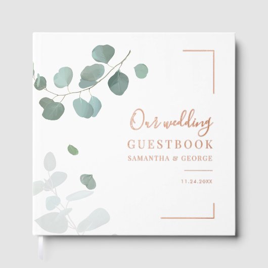 Aquarelle Eucalyptus Rose Gold Mariage (Recto)