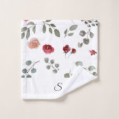 Aquarelle Eucalyptus Russe Monogramme feuille flor (Gant de toilette)