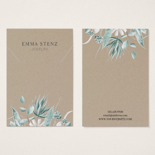 Aquarelle Eucalyptus Succulent ・ Écran de collier (Devant & derrière)