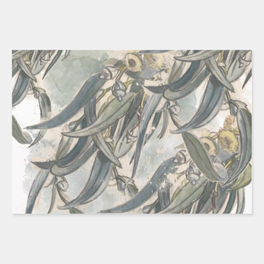 Aquarelle Eucalyptus Verdure Feuille (Devant 2)