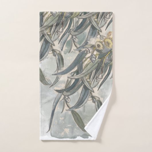 Aquarelle Eucalyptus Verdure Feuille (Serviette à main)