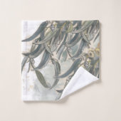 Aquarelle Eucalyptus Verdure Feuille (Gant de toilette)