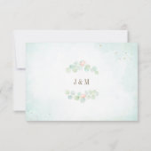 Aquarelle Eucalyptus Verdure Monogramme RSVP (Dos)