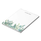 Aquarelle Eucalyptus Vert Bloc-notes personnalisé (Tourné)