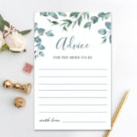 Aquarelle Eucalyptus Vert Carte conseil simple<br><div class="desc">Carte conseil Eucalyptus Aquarelle verte. Personnalisez avec la mariée le nom et la date de la douche. Pour plus de personnalisation,  cliquez sur le lien "customiser plus loin". Si vous avez besoin d'aide,  contactez-moi s'il vous plaît.</div>