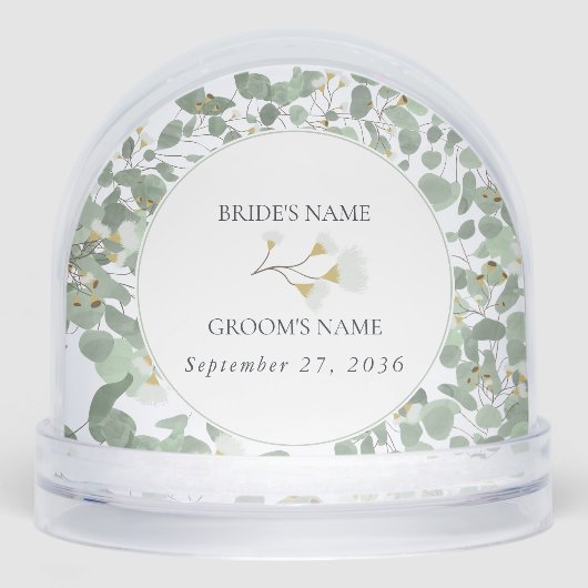 Aquarelle Eucalyptus Vert Mariage Photo (Avant)