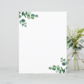 Aquarelle Eucalyptus Vert Papier papeterie (Debout devant)