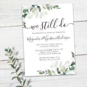 Aquarelle Eucalyptus Vow Renouvellement Invitation