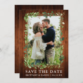 Aquarelle Eucalyptus Wood Enregistrer La Carte Dat (Devant / Derrière)