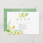 Aquarelle exotique Frangipani Mariage RSVP (Devant / Derrière)