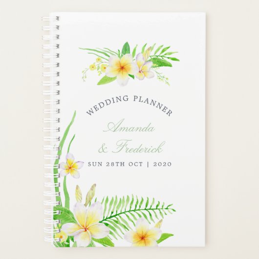 Aquarelle exotique Frangipani Wedding planner (Devant)