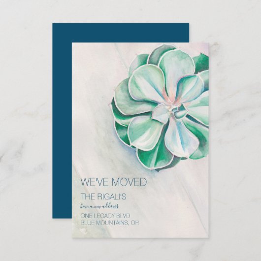 Aquarelle Faire-part de déplacement efficace (Devant / Derrière)