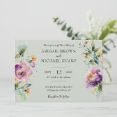 Aquarelle Faire-part de mariage Abstrait (Debout devant)