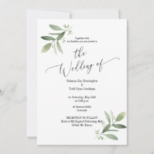 Aquarelle Faire-part de mariage botanique