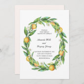 Aquarelle Faire-part de mariage d'agrumes (Devant / Derrière)