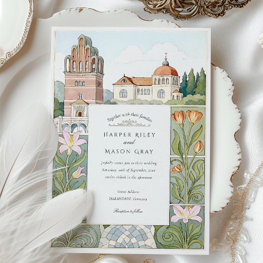 Aquarelle Faire-part de mariage Darmstadt