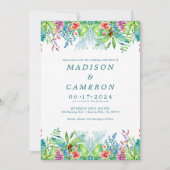 Aquarelle Faire-part de mariage de fleurs tropical (Devant)