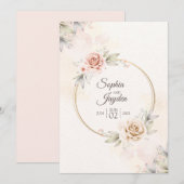 Aquarelle Faire-part de mariage de fleurs tropical (Devant / Derrière)