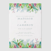 Aquarelle Faire-part de mariage de fleurs tropical (Recto)