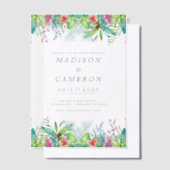 Aquarelle Faire-part de mariage de fleurs tropical (Compenser)