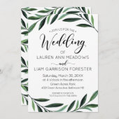 Aquarelle Faire-part de mariage de verdure (Devant / Derrière)