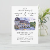 Aquarelle Faire-part de mariage du lieu (Debout devant)