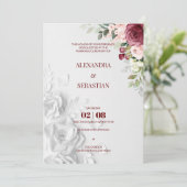 Aquarelle Faire-part de mariage Fleurs (Debout devant)