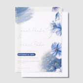 Aquarelle Faire-part de mariage Fleurs Bleues (Compenser)