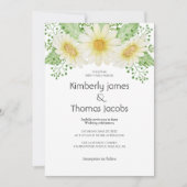 Aquarelle Faire-part de mariage Fleurs marguerites (Devant)