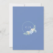 Aquarelle Faire-part de mariage Floral bleu (Dos)