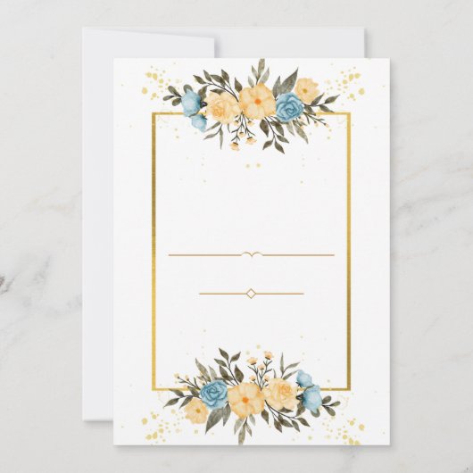 Aquarelle Faire-part de mariage florale (Dos)