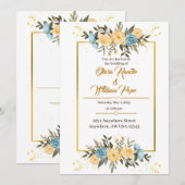 Aquarelle Faire-part de mariage florale (Devant / Derrière)